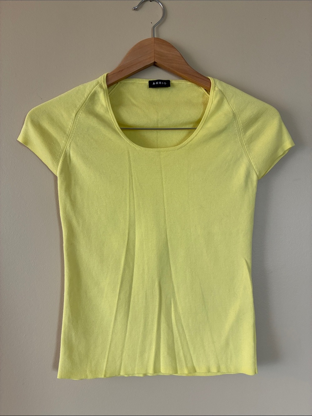 Akris Lemon Yellow Short Sleeve Scoop-Neck Tee